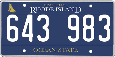 RI license plate 643983