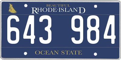 RI license plate 643984