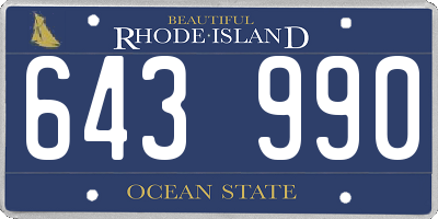 RI license plate 643990