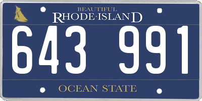 RI license plate 643991