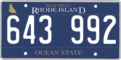RI license plate 643992