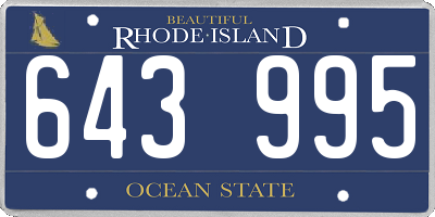 RI license plate 643995