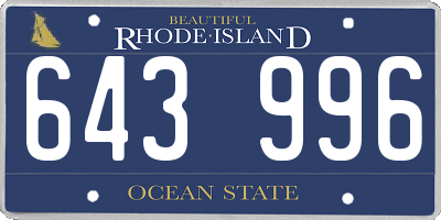 RI license plate 643996