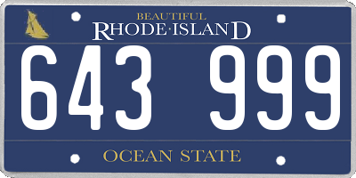 RI license plate 643999
