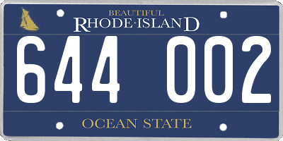 RI license plate 644002
