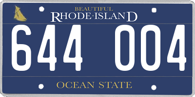 RI license plate 644004