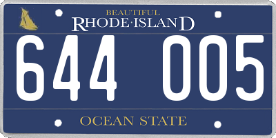 RI license plate 644005