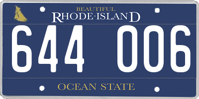 RI license plate 644006