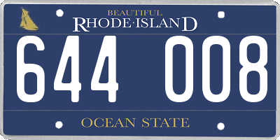 RI license plate 644008