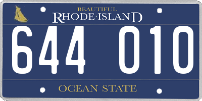 RI license plate 644010