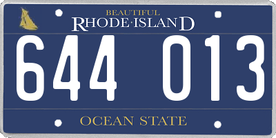 RI license plate 644013