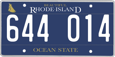 RI license plate 644014