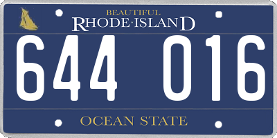 RI license plate 644016