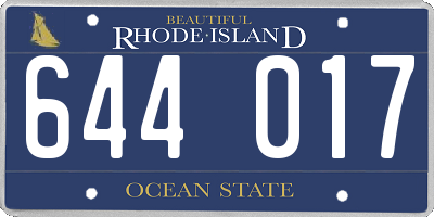 RI license plate 644017