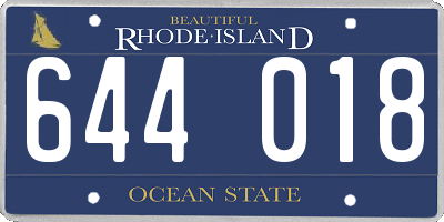 RI license plate 644018