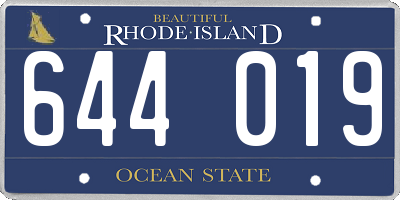 RI license plate 644019