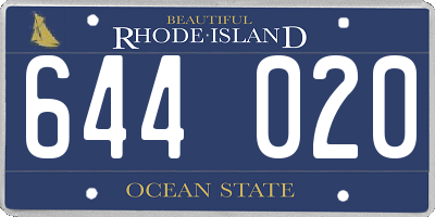 RI license plate 644020