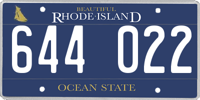 RI license plate 644022