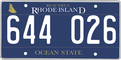 RI license plate 644026
