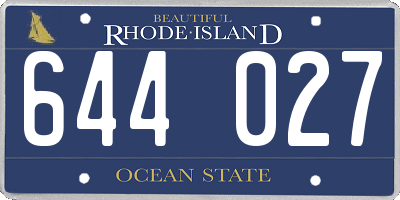 RI license plate 644027