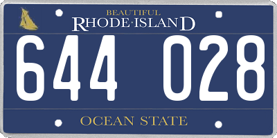 RI license plate 644028