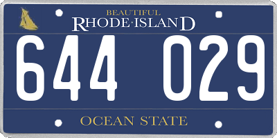 RI license plate 644029