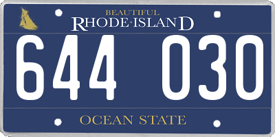 RI license plate 644030