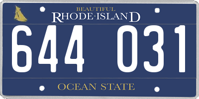 RI license plate 644031