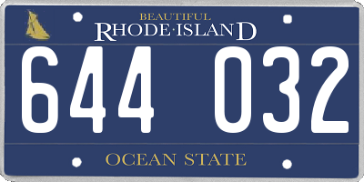RI license plate 644032