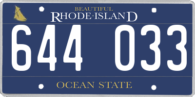 RI license plate 644033