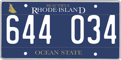 RI license plate 644034