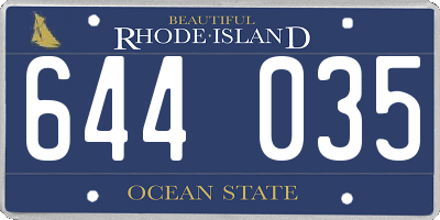 RI license plate 644035