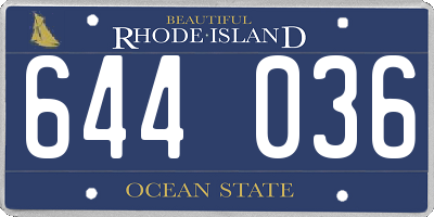 RI license plate 644036