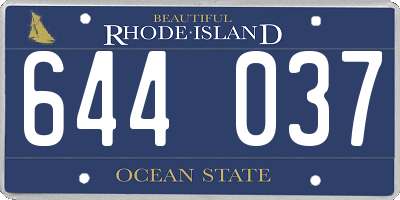 RI license plate 644037
