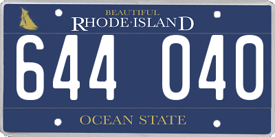 RI license plate 644040