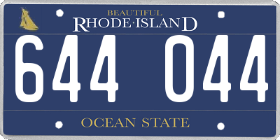 RI license plate 644044