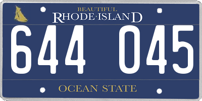 RI license plate 644045