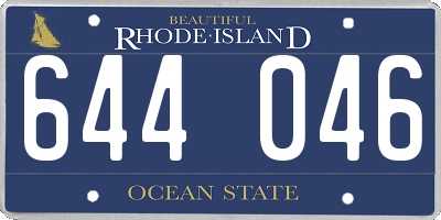 RI license plate 644046