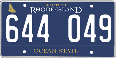 RI license plate 644049