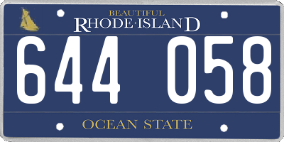 RI license plate 644058