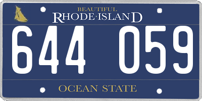 RI license plate 644059