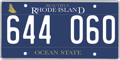 RI license plate 644060