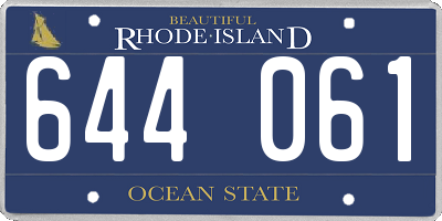 RI license plate 644061