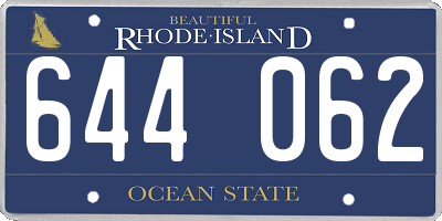 RI license plate 644062