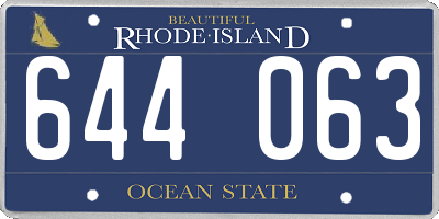 RI license plate 644063