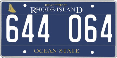 RI license plate 644064
