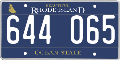 RI license plate 644065