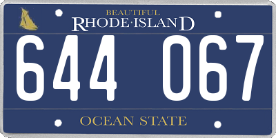 RI license plate 644067