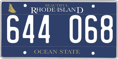 RI license plate 644068