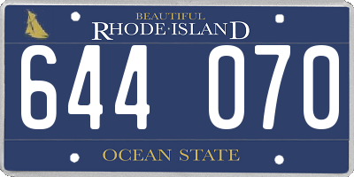 RI license plate 644070